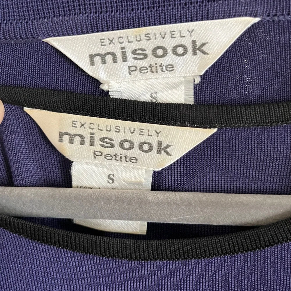 Vintage Exclusively Misook 3 Piece Purple Knit Women's Pantsuit S Small Petite - Picture 3 of 9